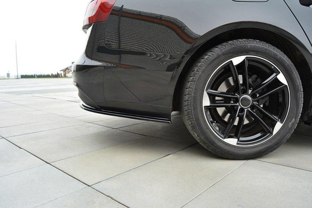 Maxton Design Heck Ansatz Flaps Diffusor für Audi A6 C7 schwarz matt