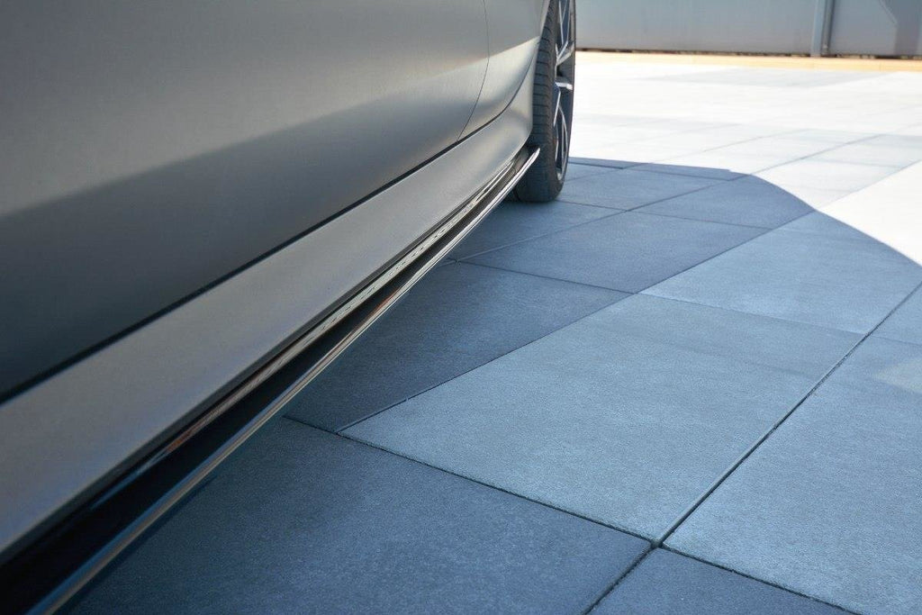 Maxton Design Street+ Seitenschweller Leisten passend für V.1 passend für Audi RS7 C7 schwarz Hochglanz