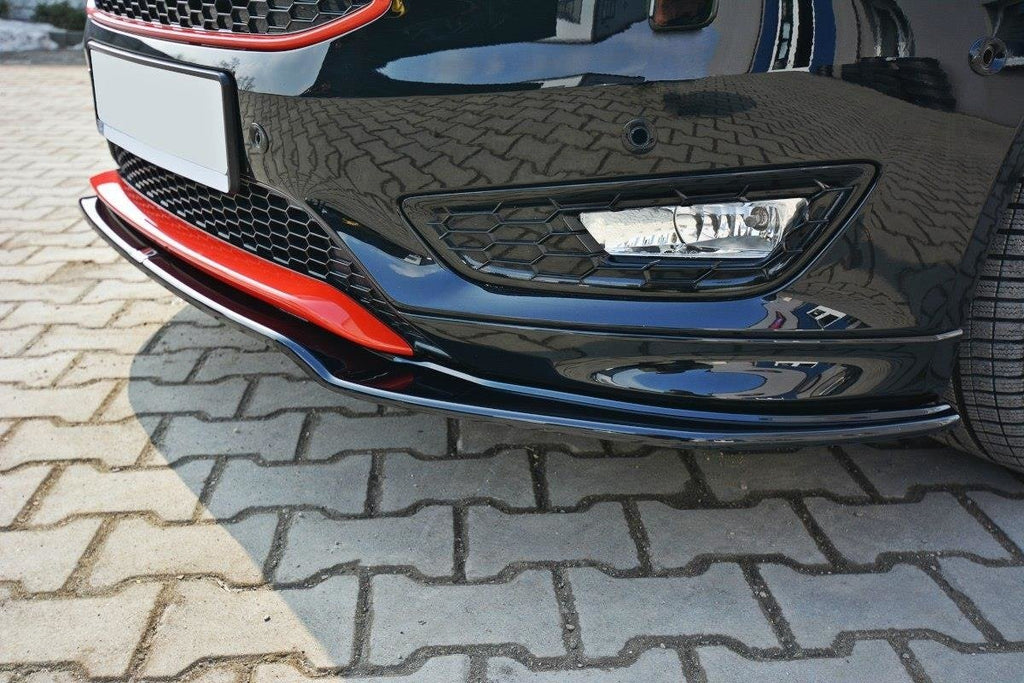 Maxton Design Street+ Spoilerlippe Front Ansatz V.2 passend für Ford Focus ST-Line Mk3 Facelift schwarz Hochglanz