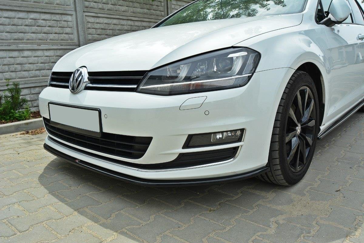 Maxton Design Street+ Spoilerlippe Front Ansatz passend für VW Golf Mk7 schwarz Hochglanz