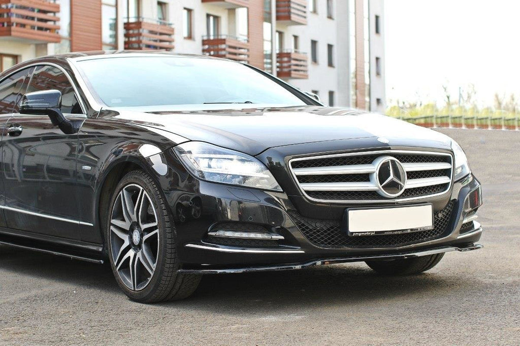 Maxton Design Street+ Spoilerlippe Front Ansatz passend für Mercedes-Benz CLS C218 schwarz Hochglanz
