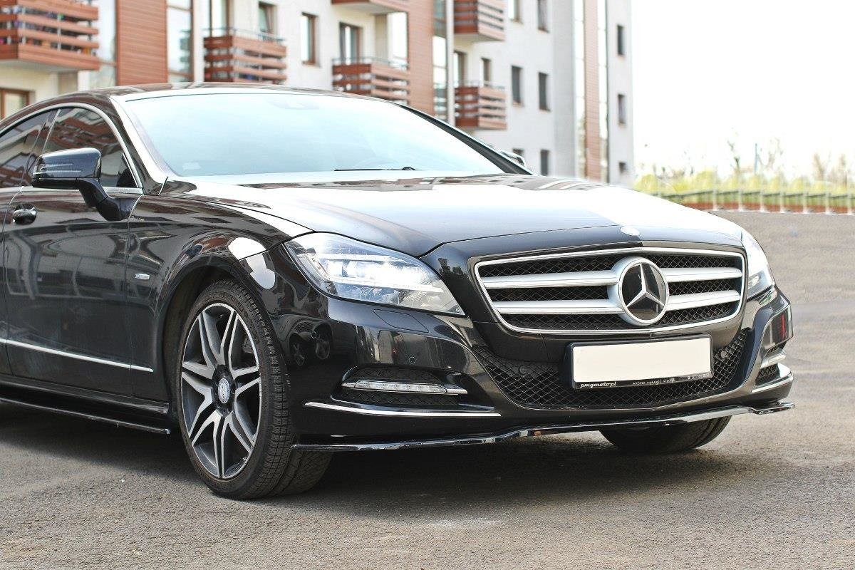 Maxton Design Street+ Spoilerlippe Front Ansatz passend für Mercedes-Benz CLS C218 schwarz Hochglanz