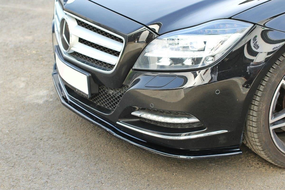 Maxton Design Street+ Spoilerlippe Front Ansatz passend für Mercedes-Benz CLS C218 schwarz Hochglanz