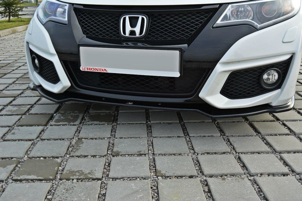 Maxton Design Street+ Spoilerlippe Front Ansatz passend für Honda Civic Mk9 Facelift schwarz Hochglanz