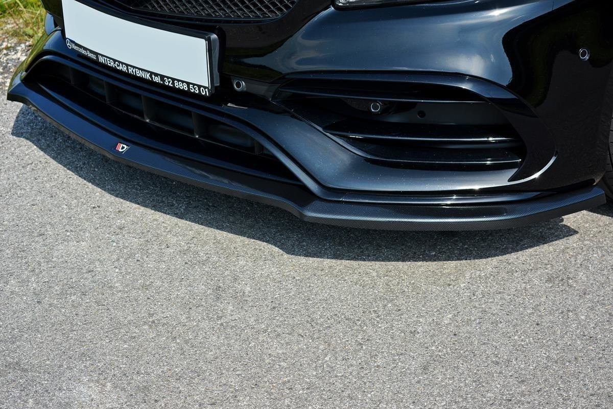 Maxton Design Street+ Spoilerlippe Front Ansatz V.1 passend für Mercedes A W176 AMG Facelift schwarz Hochglanz