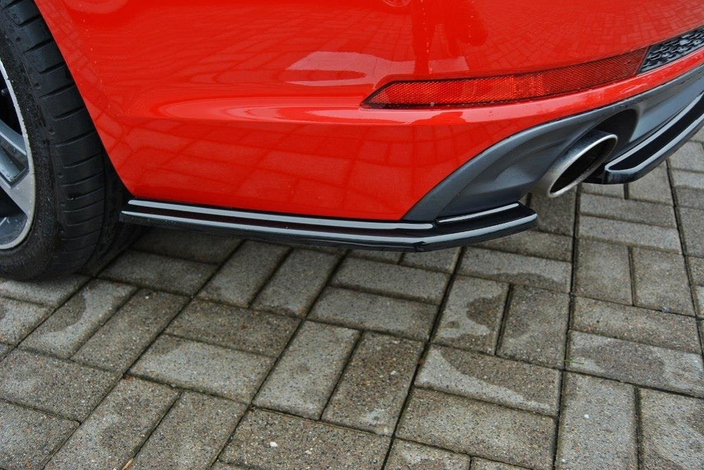 Maxton Design Heck Ansatz Flaps Diffusor passend für Audi A4 B9 S-Line schwarz Hochglanz