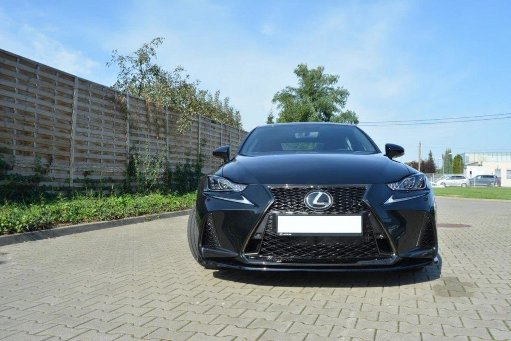 Maxton Design Street+ Spoilerlippe Front Ansatz V.1 passend für Lexus IS Mk3 Facelift F-Sport schwarz Hochglanz