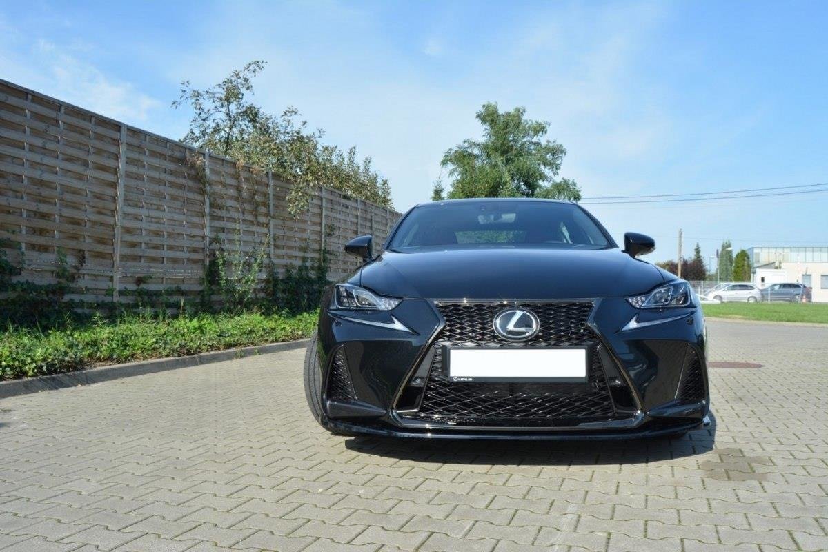 Maxton Design Street+ Spoilerlippe Front Ansatz V.1 passend für Lexus IS Mk3 Facelift F-Sport schwarz Hochglanz