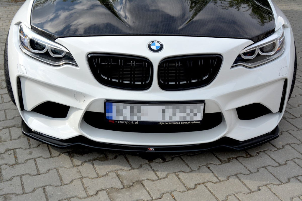 Maxton Design Street+ Spoilerlippe Front Ansatz passend für BMW M2 (F87) COUPÉ schwarz Hochglanz