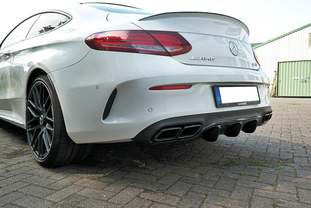 Maxton Design Diffusor Heck Ansatz passend für Mercedes-AMG C63 Coupe C205 schwarz Hochglanz