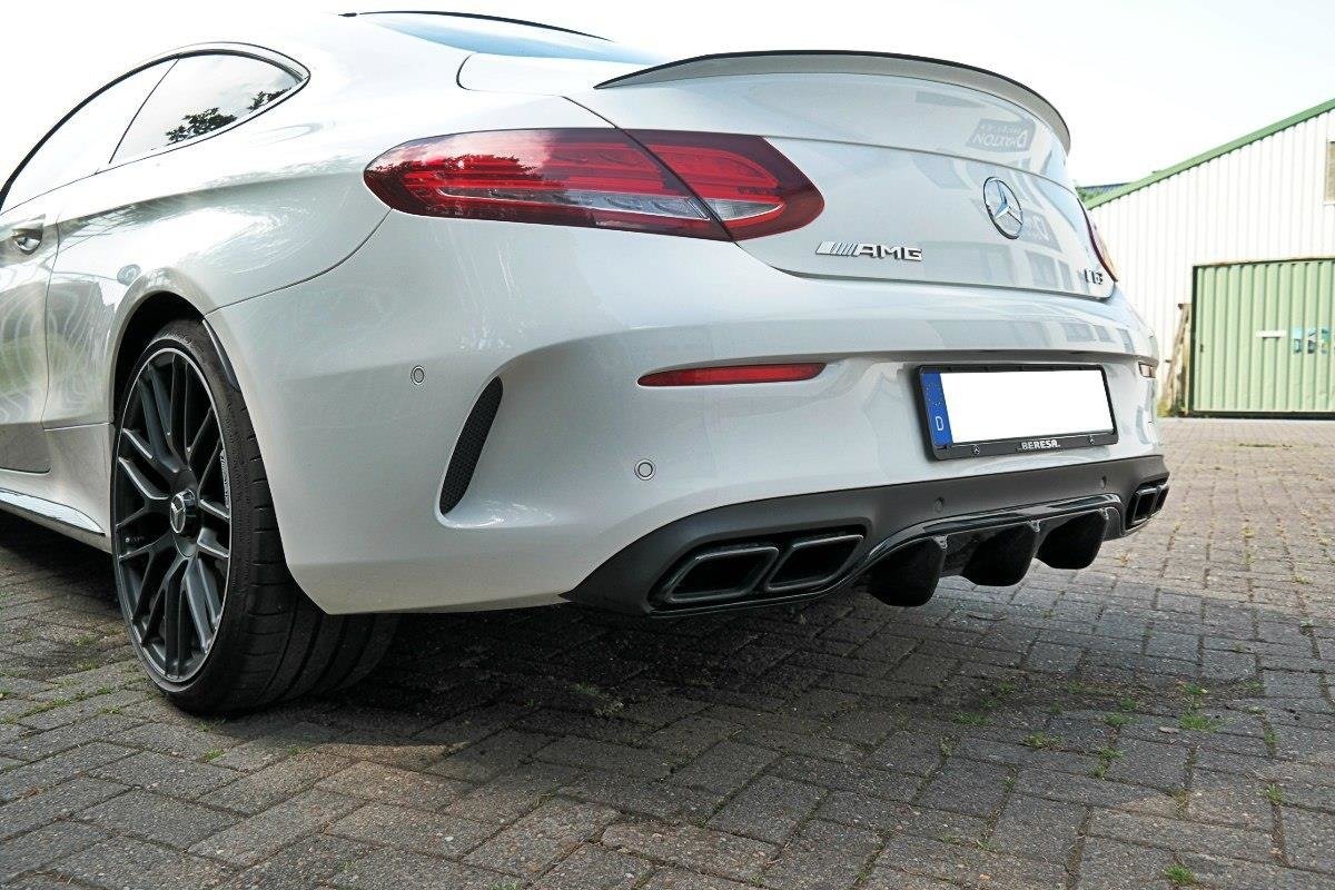 Maxton Design Diffusor Heck Ansatz passend für Mercedes-AMG C63 Coupe C205 schwarz Hochglanz