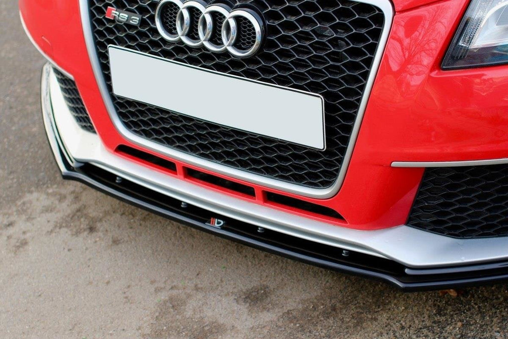 Maxton Design Street+ Spoilerlippe Front Ansatz V.1 passend für Audi RS3 8P schwarz Hochglanz