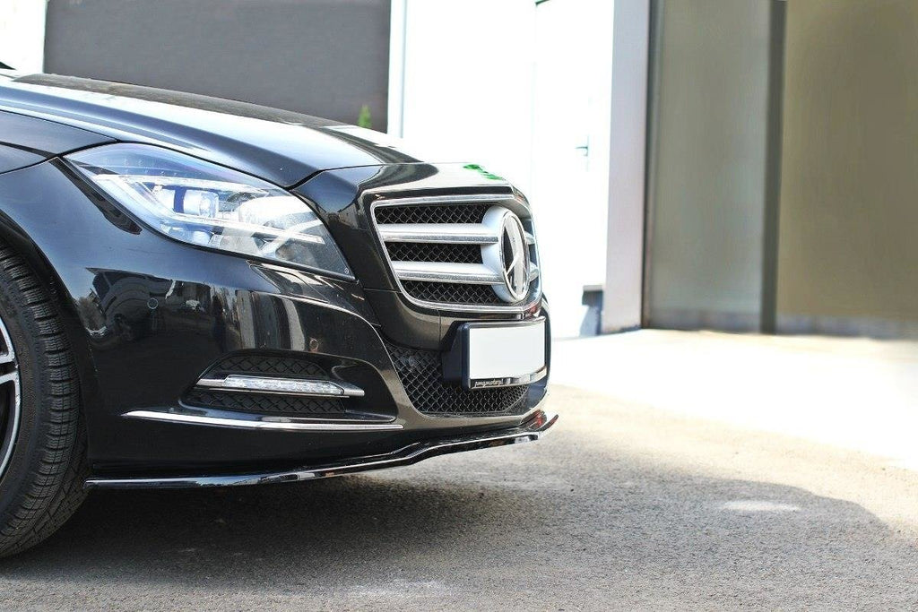 Maxton Design Street+ Spoilerlippe Front Ansatz passend für Mercedes-Benz CLS C218 schwarz Hochglanz