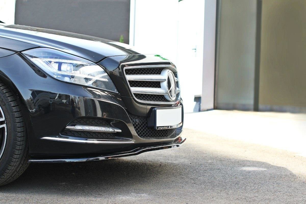 Maxton Design Street+ Spoilerlippe Front Ansatz passend für Mercedes-Benz CLS C218 schwarz Hochglanz