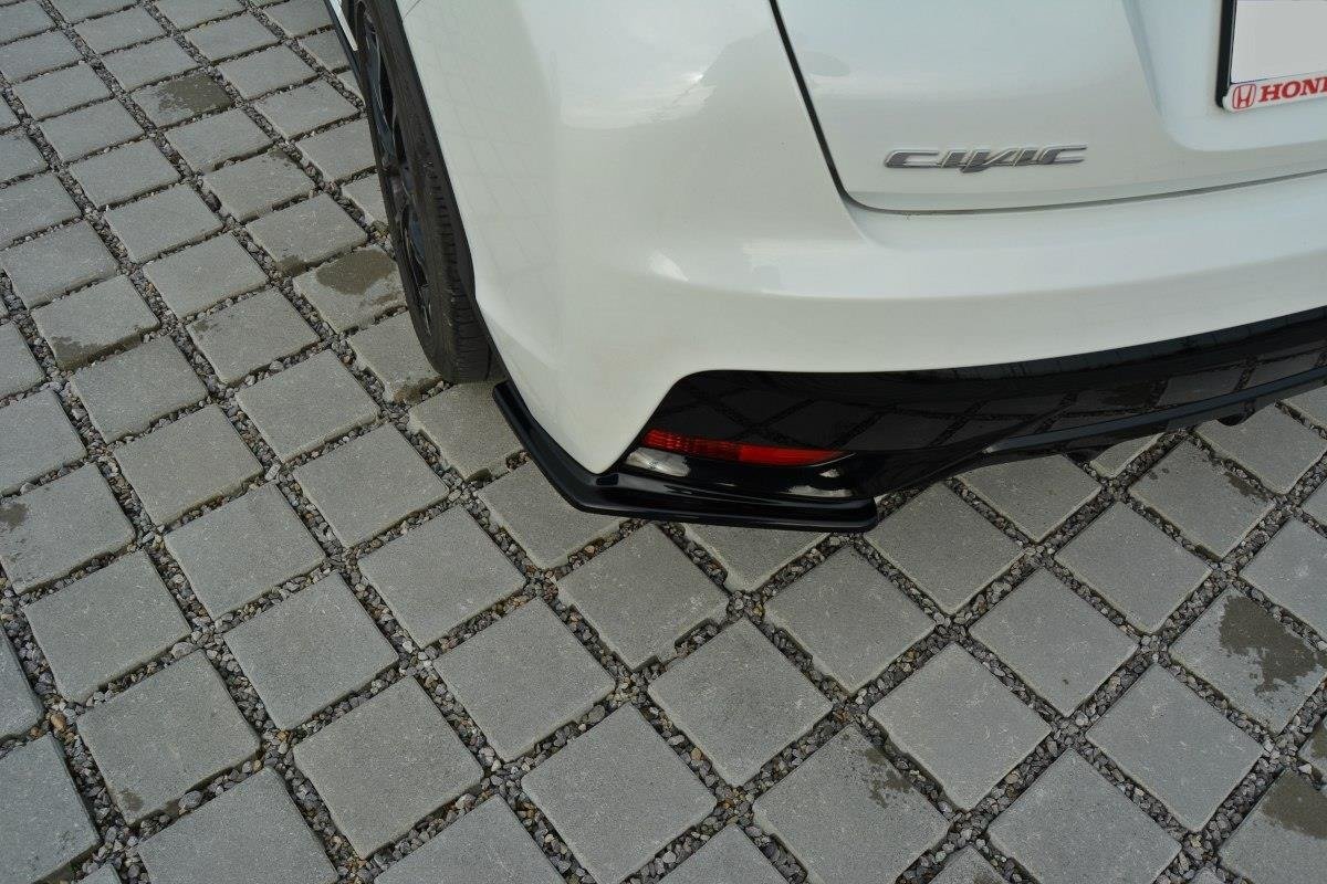 Maxton Design Heck Ansatz Flaps Diffusor passend für Honda Civic Mk9 Facelift schwarz Hochglanz