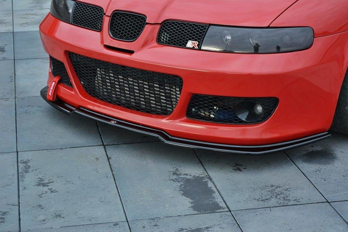 Maxton Design Street+ Spoilerlippe Front Ansatz passend für v.1 Seat Leon Mk1 Cupra schwarz Hochglanz
