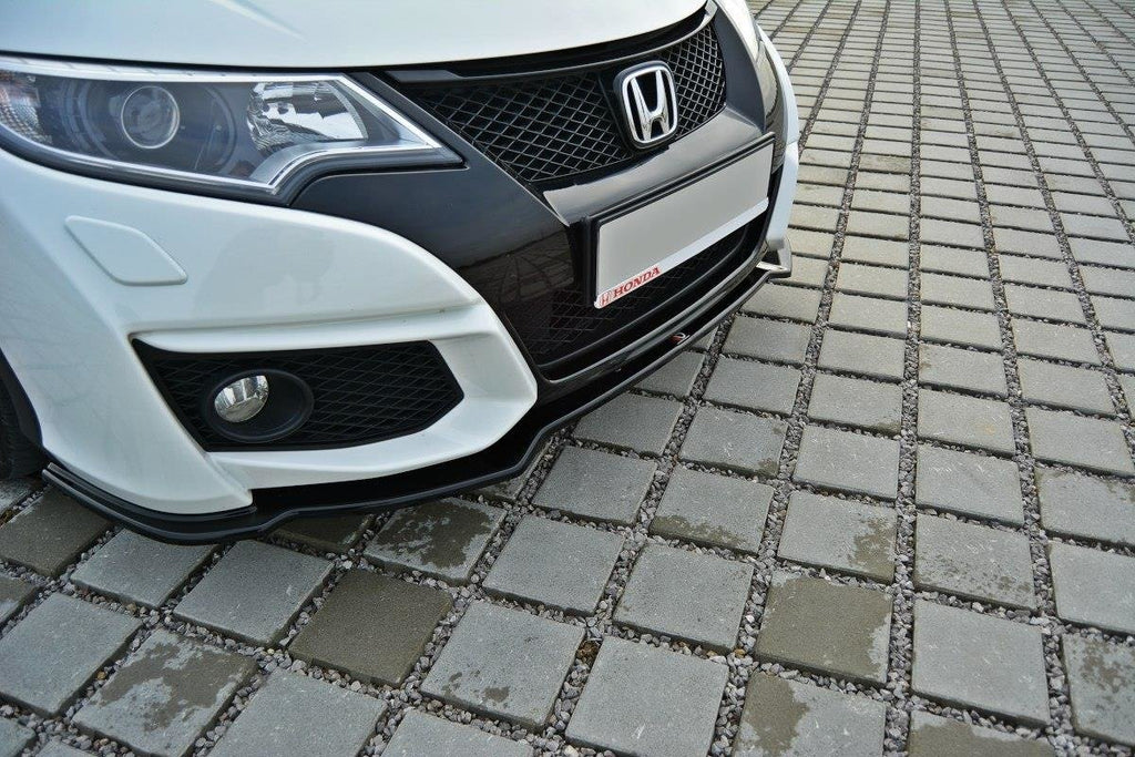 Maxton Design Street+ Spoilerlippe Front Ansatz passend für Honda Civic Mk9 Facelift schwarz Hochglanz