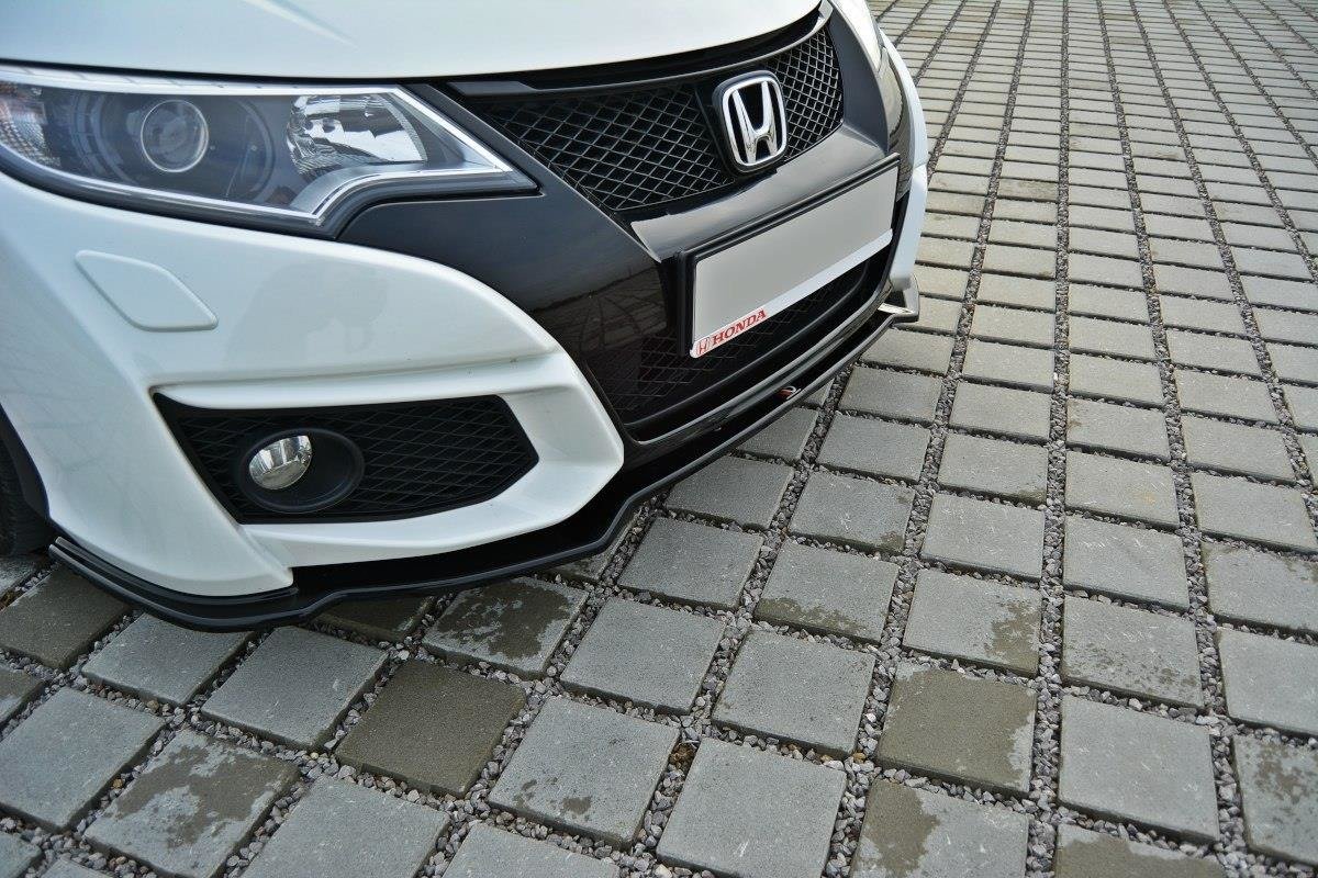 Maxton Design Street+ Spoilerlippe Front Ansatz passend für Honda Civic Mk9 Facelift schwarz Hochglanz