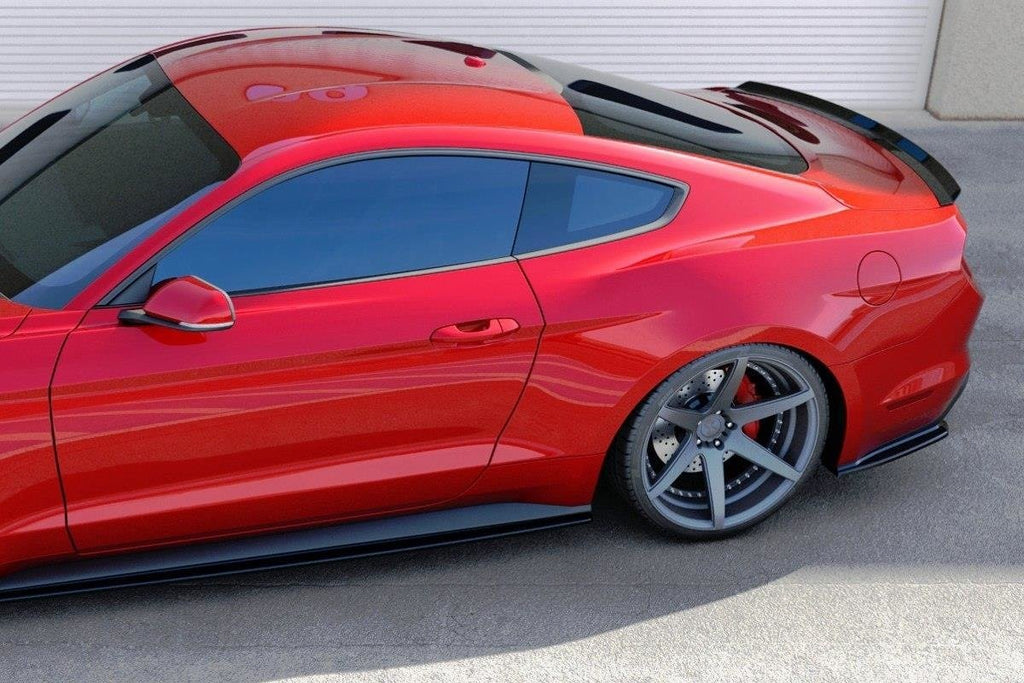 Maxton Design Heck Ansatz Flaps Diffusor passend für Ford Mustang Mk6 schwarz Hochglanz