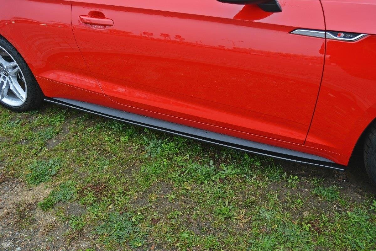 Maxton Design Street+ Seitenschweller Leisten passend für Audi S5 / A5 S-Line F5 Coupe schwarz Hochglanz