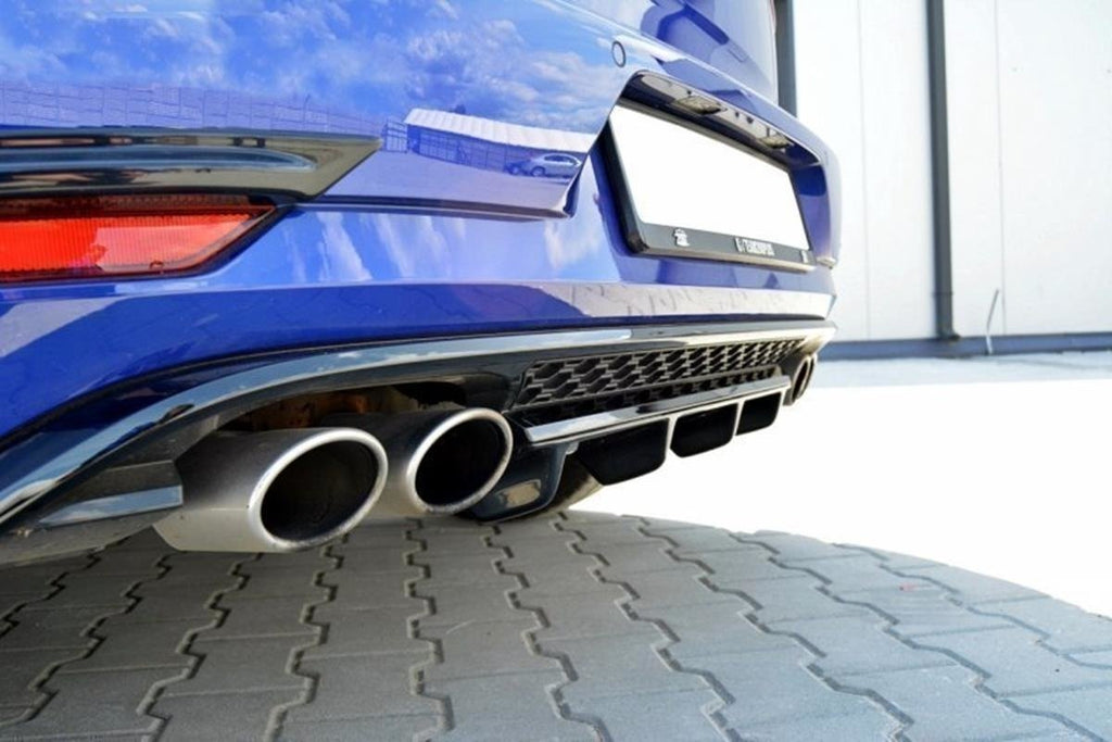 Maxton Design Mittlerer Diffusor Heck Ansatz für VW GOLF 7 R Facelift schwarz matt