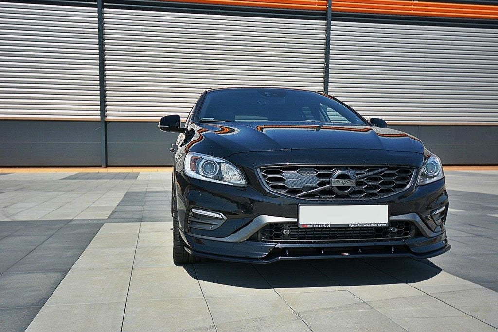 Maxton Design Street+ Spoilerlippe Front Ansatz V.1 passend für Volvo V60 Polestar Facelift schwarz Hochglanz
