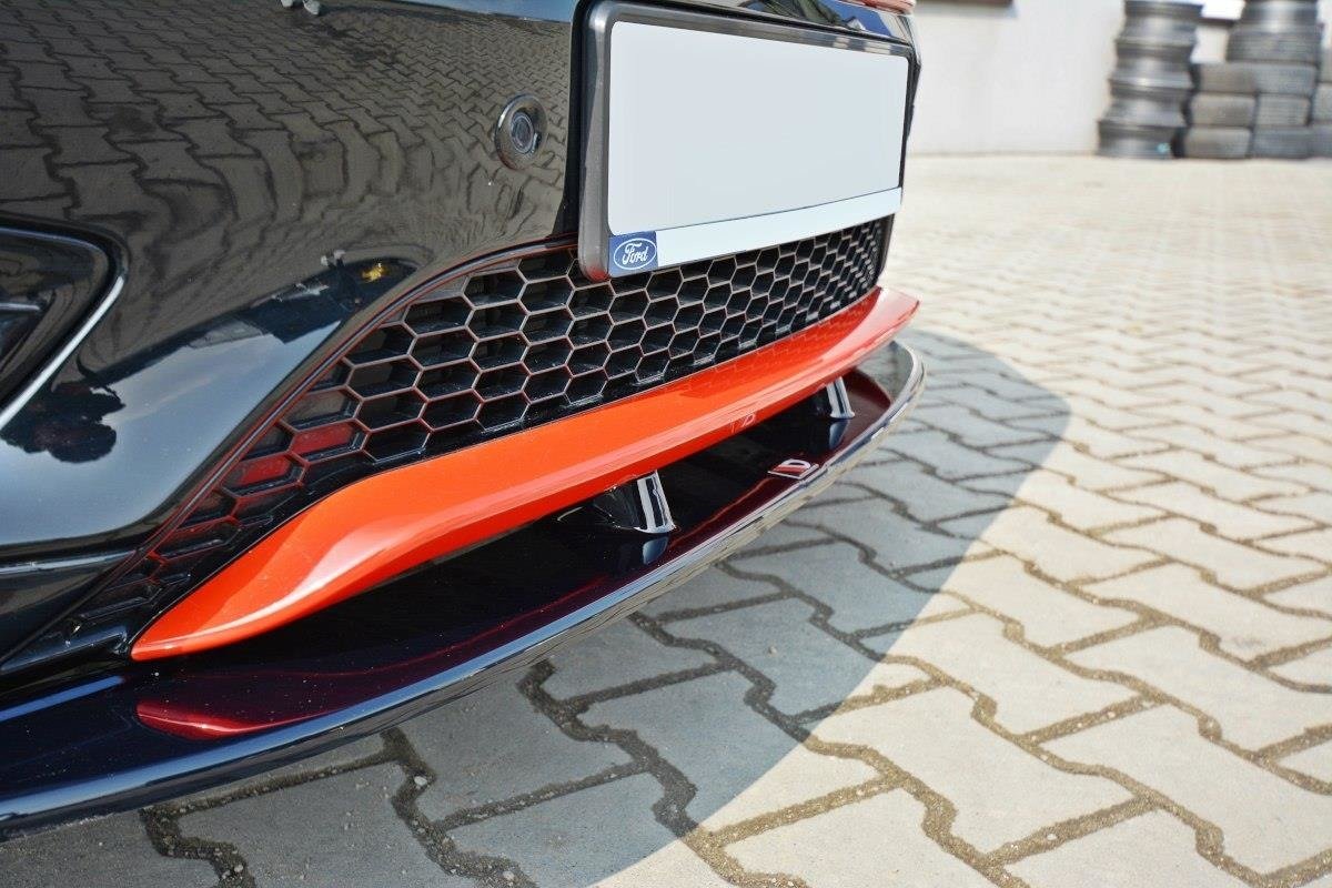 Maxton Design Street+ Spoilerlippe Front Ansatz V.1 passend für Ford Focus ST-Line Mk3 Facelift schwarz Hochglanz