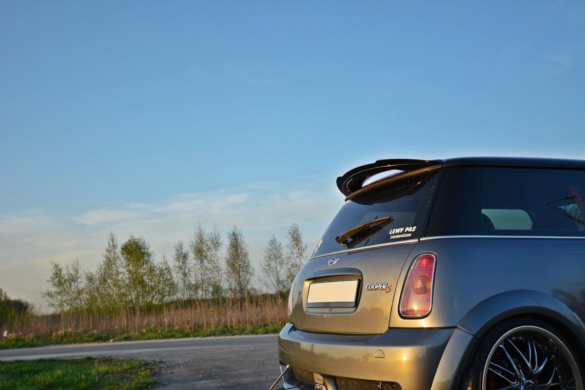 Maxton Design Spoiler CAP passend für MINI R53 COOPER S JCW schwarz Hochglanz