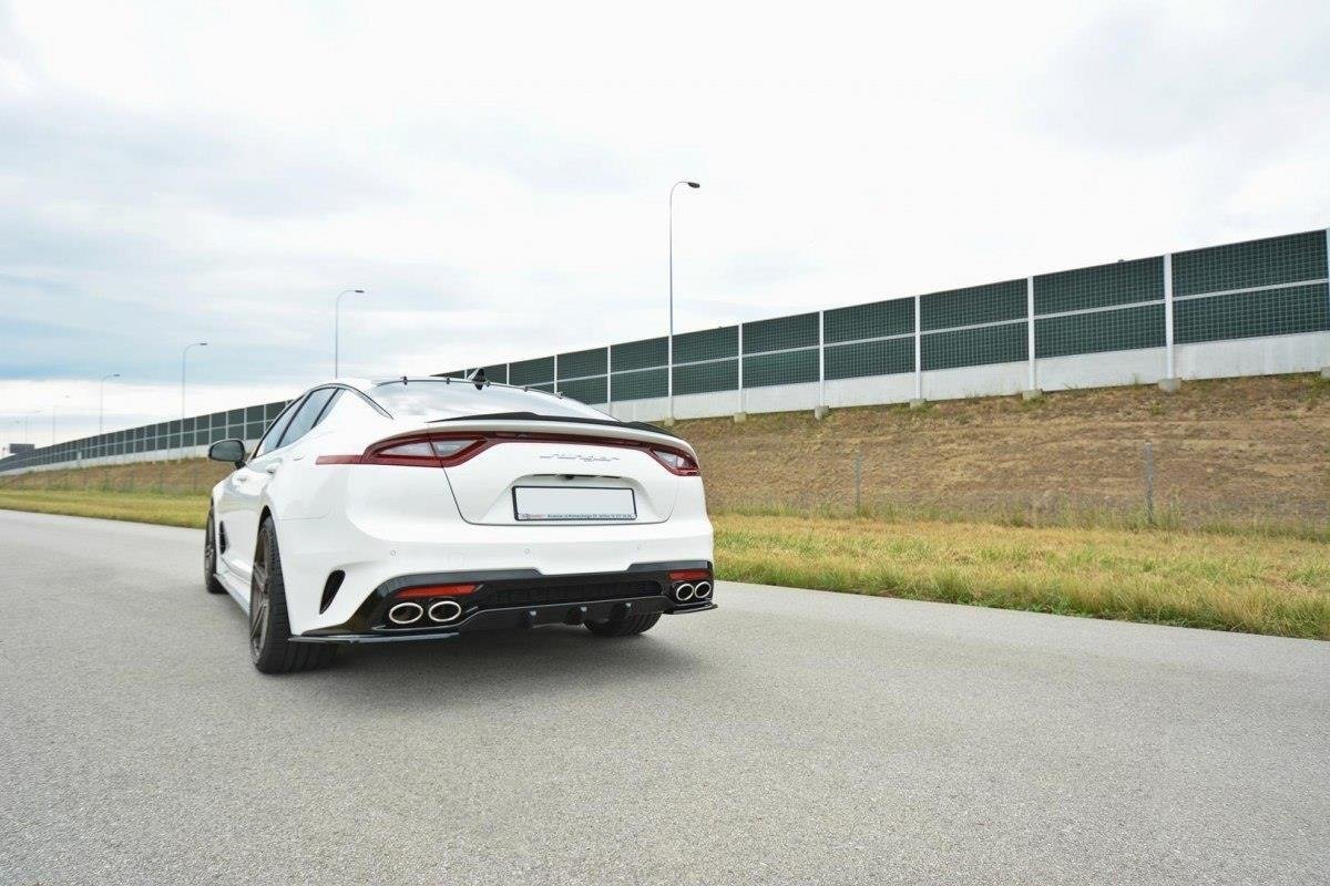 Maxton Design Diffusor Heck Ansatz passend für Kia Stinger Gt / GT-Line Mk1 schwarz Hochglanz