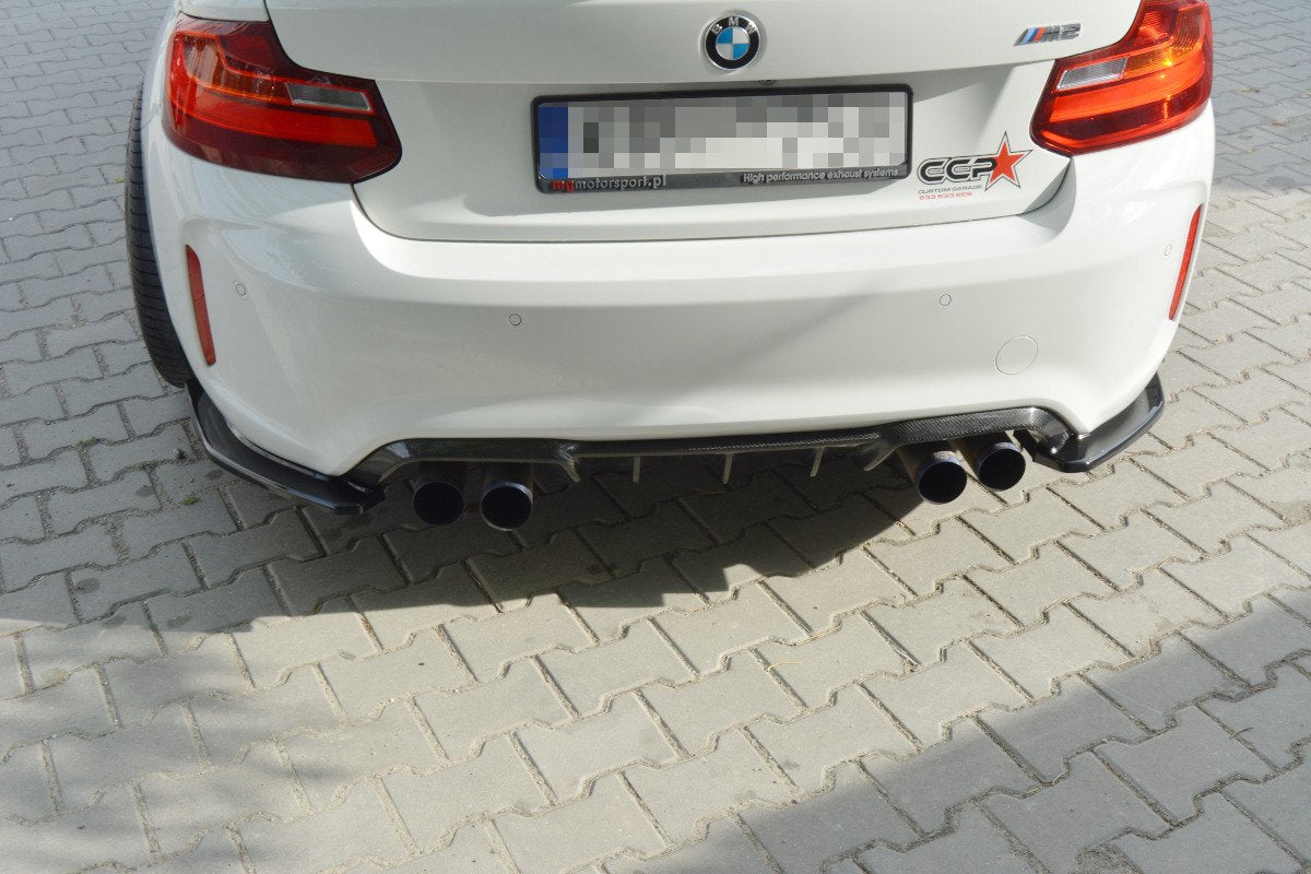 Maxton Design Heck Ansatz Flaps Diffusor passend für BMW M2 (F87) COUPÉ schwarz Hochglanz