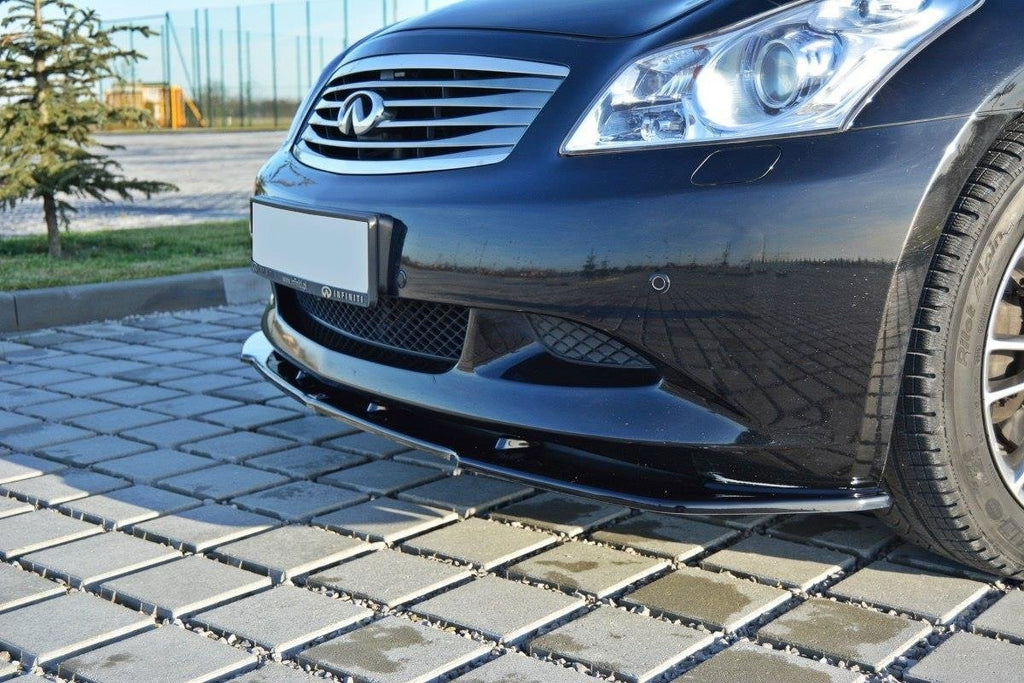 Maxton Design Street+ Spoilerlippe Front Ansatz V.1 passend für Infiniti G37 Limousine schwarz Hochglanz