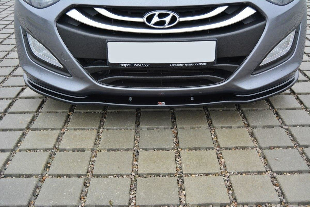 Maxton Design Street+ Spoilerlippe Front Ansatz passend für Hyundai i30 mk.2 schwarz Hochglanz