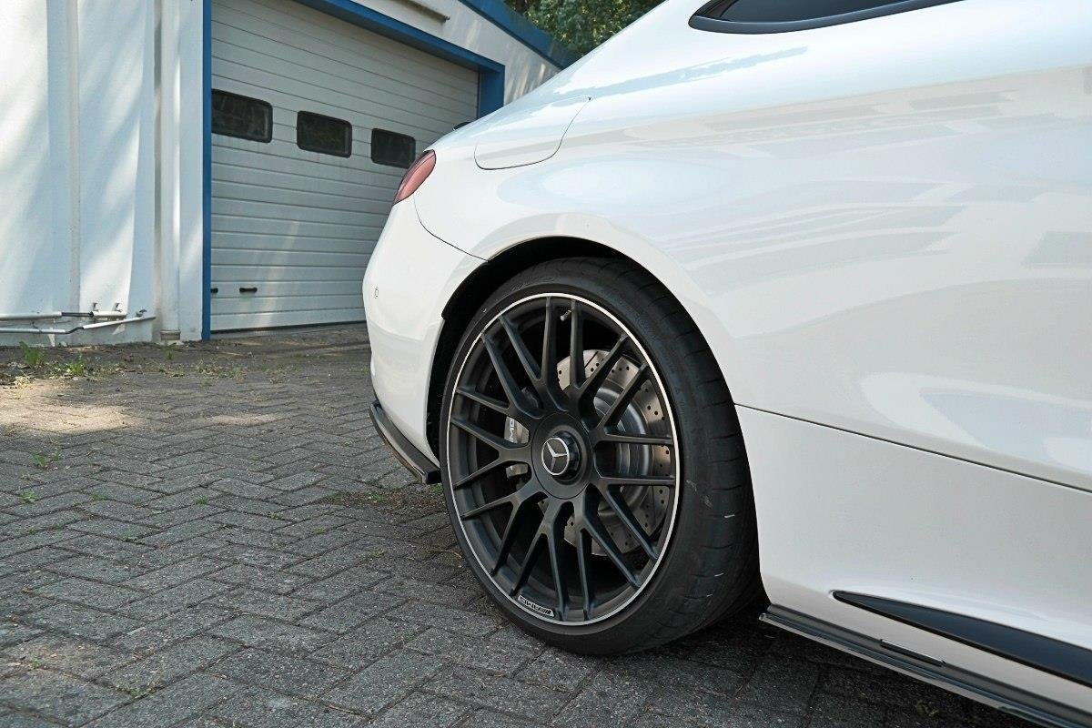 Maxton Design Heck Ansatz Flaps Diffusor passend für Mercedes C-Klasse C205 63 AMG Coupe schwarz Hochglanz