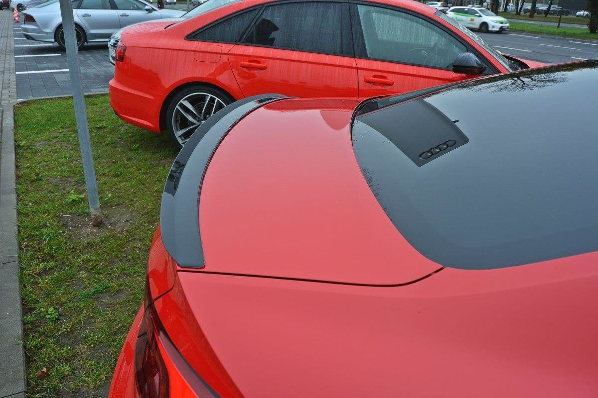 Maxton Design Spoiler CAP passend für Audi S5 Coupe / A5 S-Line / A5 Coupe F5 Facelift schwarz Hochglanz