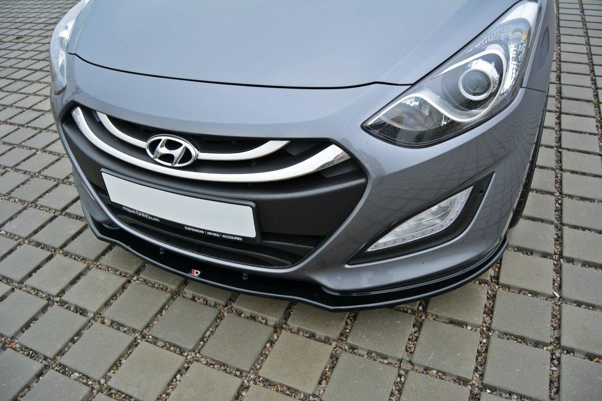 Maxton Design Street+ Spoilerlippe Front Ansatz passend für Hyundai i30 mk.2 schwarz Hochglanz