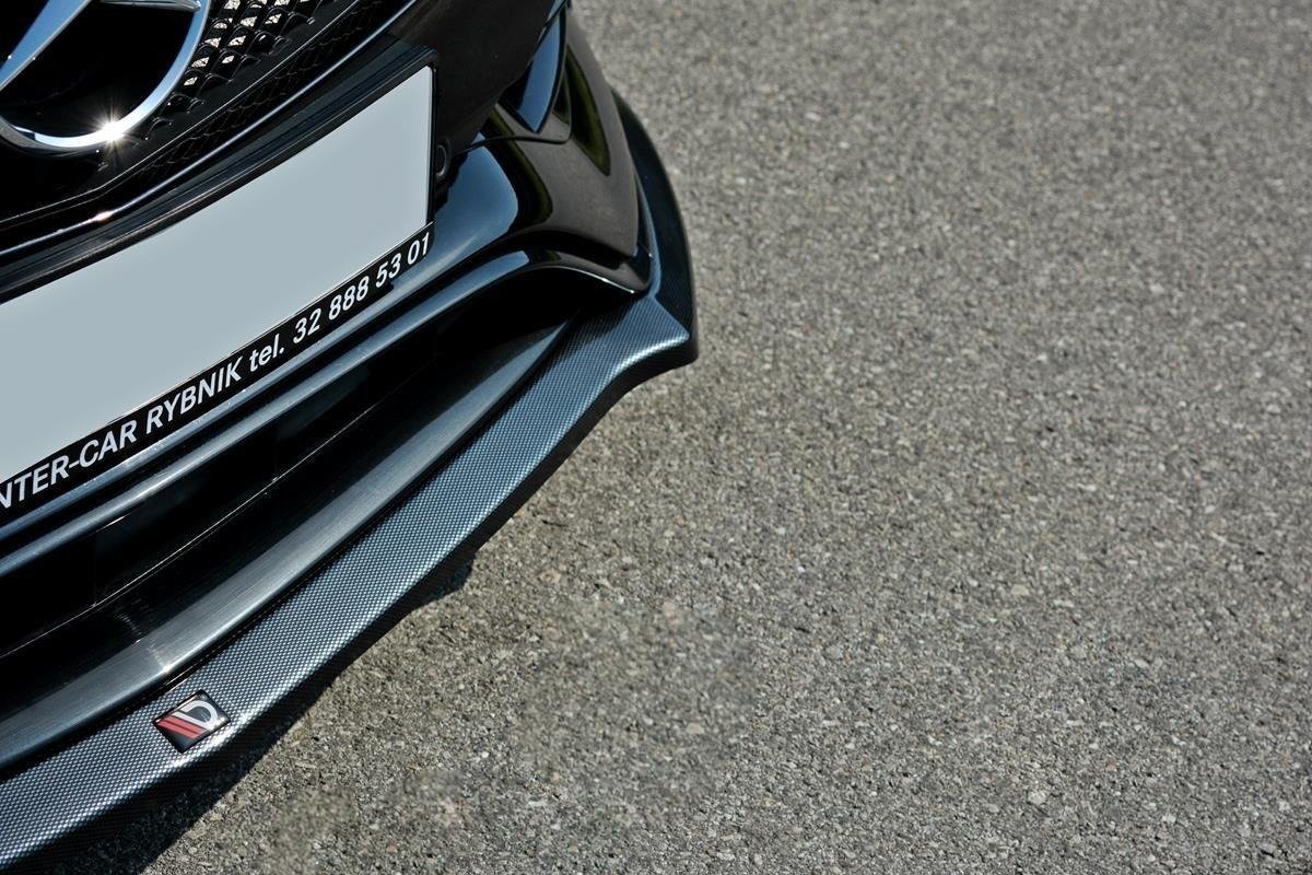 Maxton Design Street+ Spoilerlippe Front Ansatz V.1 passend für Mercedes A W176 AMG Facelift schwarz Hochglanz