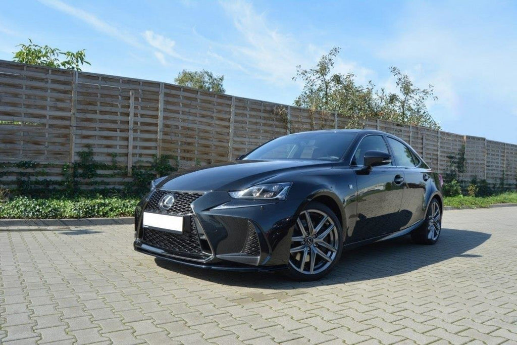 Maxton Design Street+ Spoilerlippe Front Ansatz V.1 passend für Lexus IS Mk3 Facelift F-Sport schwarz Hochglanz