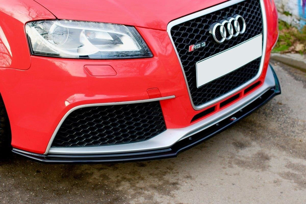 Maxton Design Street+ Spoilerlippe Front Ansatz V.1 passend für Audi RS3 8P schwarz Hochglanz