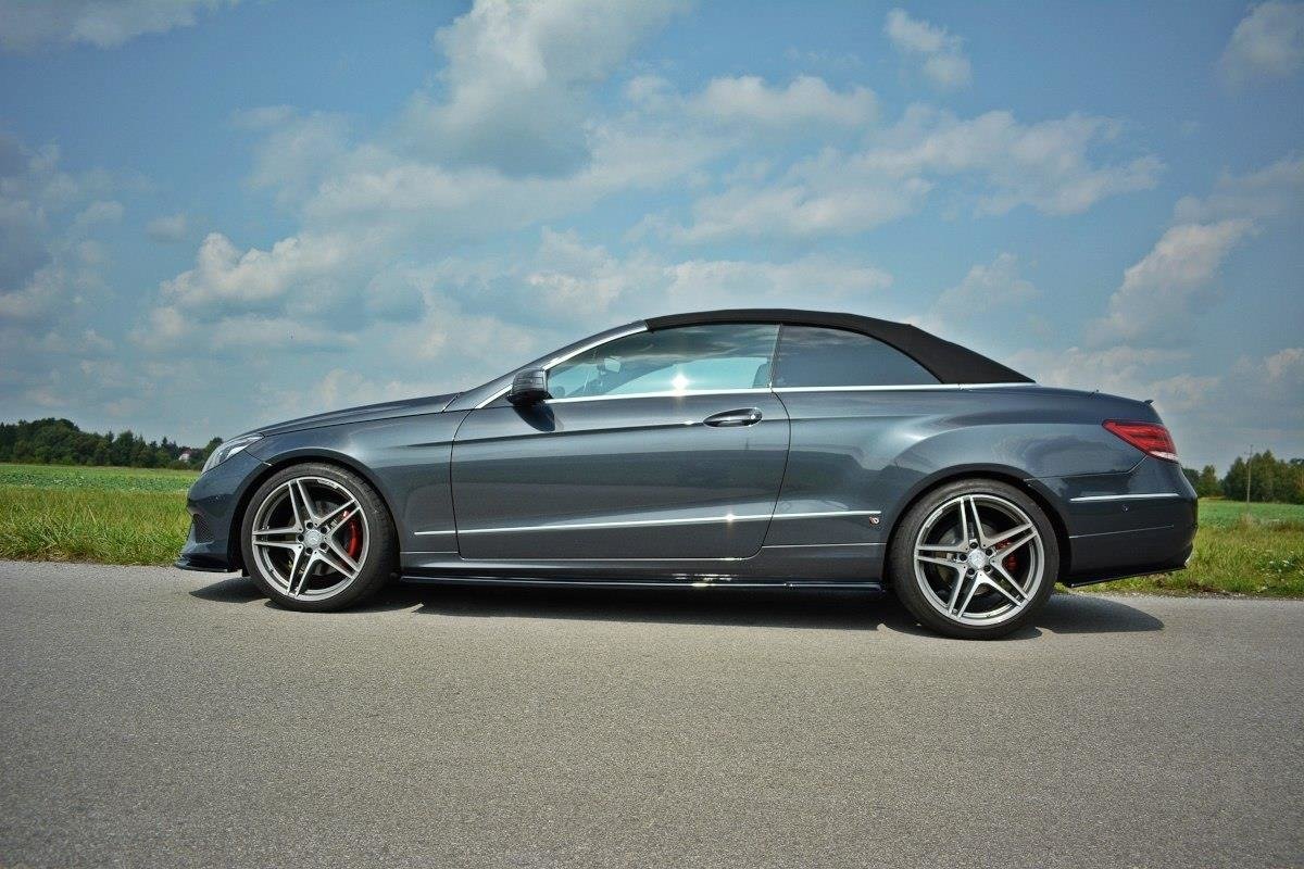 Maxton Design Street+ Seitenschweller Leisten passend für Mercedes -Benz E Coupe / Cabrio C207 Facelift / A207 Facelit schwarz Hochglanz