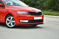 Maxton Design Street+ Spoilerlippe Front Ansatz V.2 passend für Skoda Rapid schwarz Hochglanz