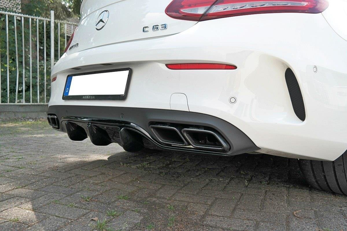 Maxton Design Diffusor Heck Ansatz passend für Mercedes-AMG C63 Coupe C205 schwarz Hochglanz