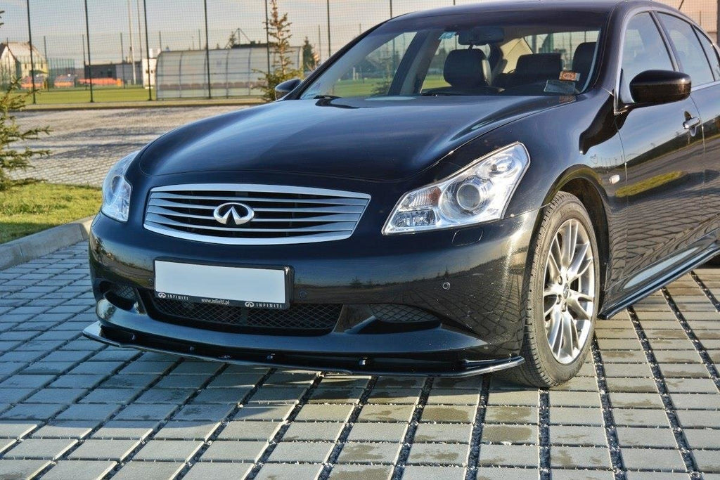 Maxton Design Street+ Spoilerlippe Front Ansatz V.1 passend für Infiniti G37 Limousine schwarz Hochglanz