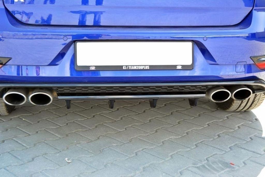 Maxton Design Mittlerer Diffusor Heck Ansatz für VW GOLF 7 R Facelift schwarz matt
