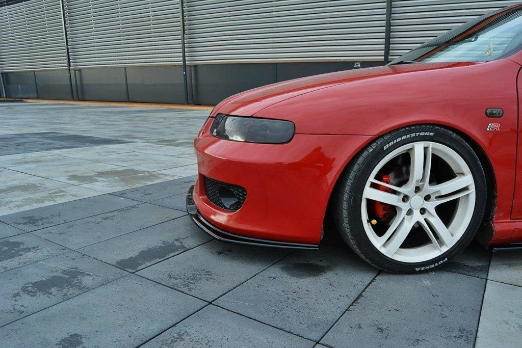 Maxton Design Street+ Spoilerlippe Front Ansatz passend für v.1 Seat Leon Mk1 Cupra schwarz Hochglanz