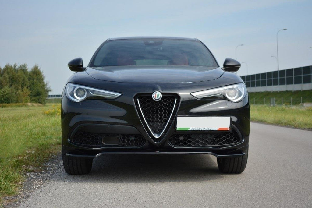 Maxton Design Street+ Spoilerlippe Front Ansatz V.1 passend für Alfa Romeo Stelvio Mk1 schwarz Hochglanz