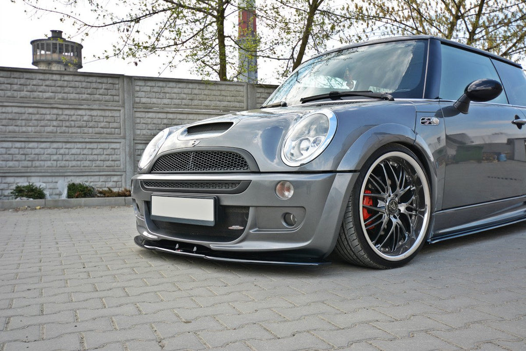 Maxton Design Street+ Spoilerlippe Front Ansatz passend für MINI R53 COOPER S JCW schwarz Hochglanz