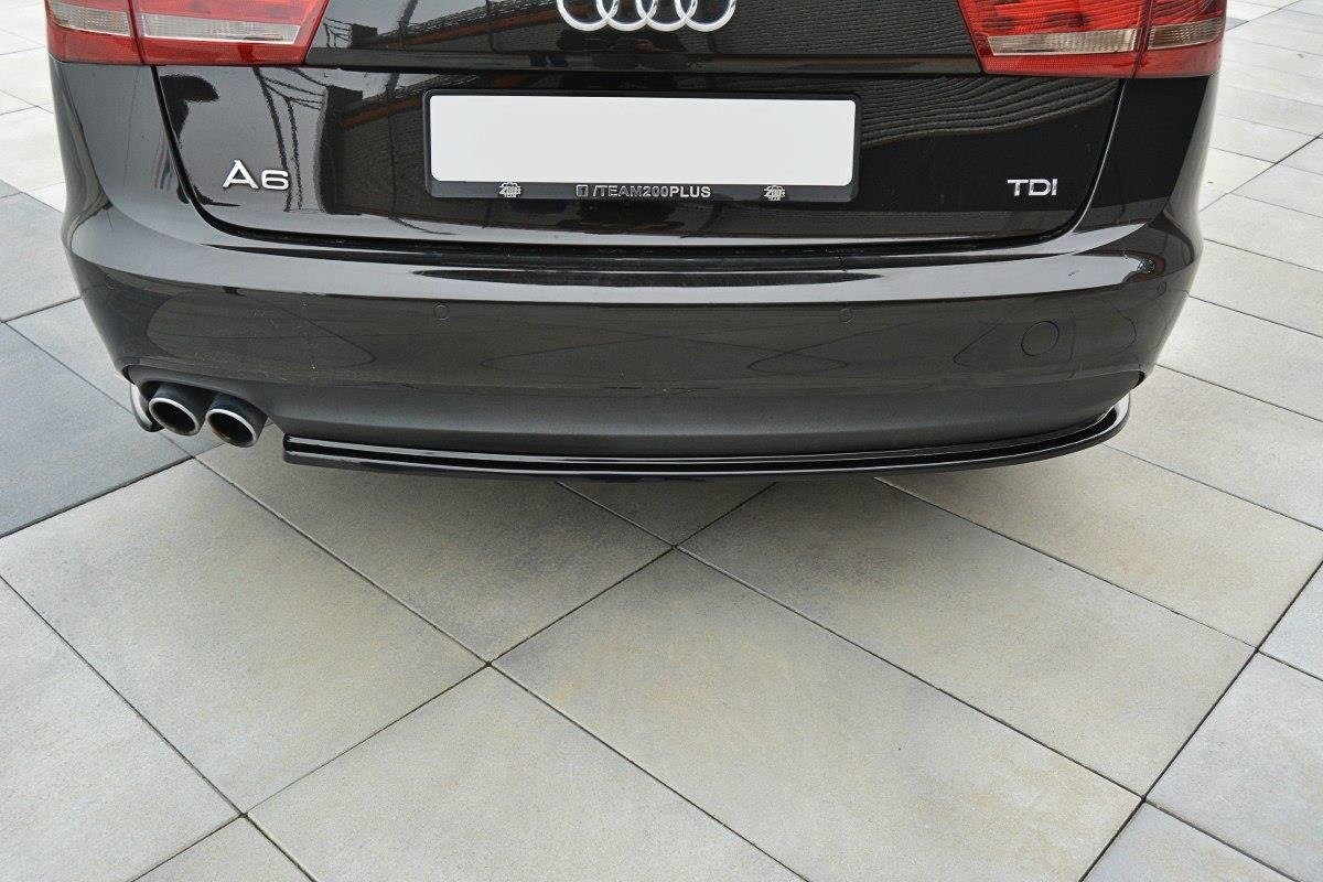 Maxton Design Heck Ansatz Flaps Diffusor für Audi A6 C7 schwarz matt