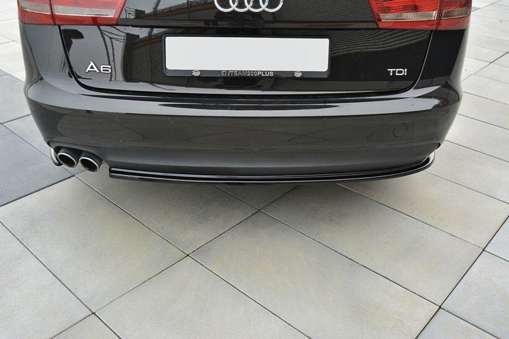 Maxton Design Heck Ansatz Flaps Diffusor passend für Audi A6 Avant / Limousine C7 schwarz Hochglanz