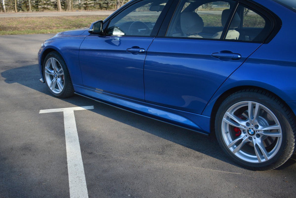 Maxton Design Street+ Seitenschweller Leisten passend für BMW 3er M-Paket F30 / F30 Facelift schwarz Hochglanz