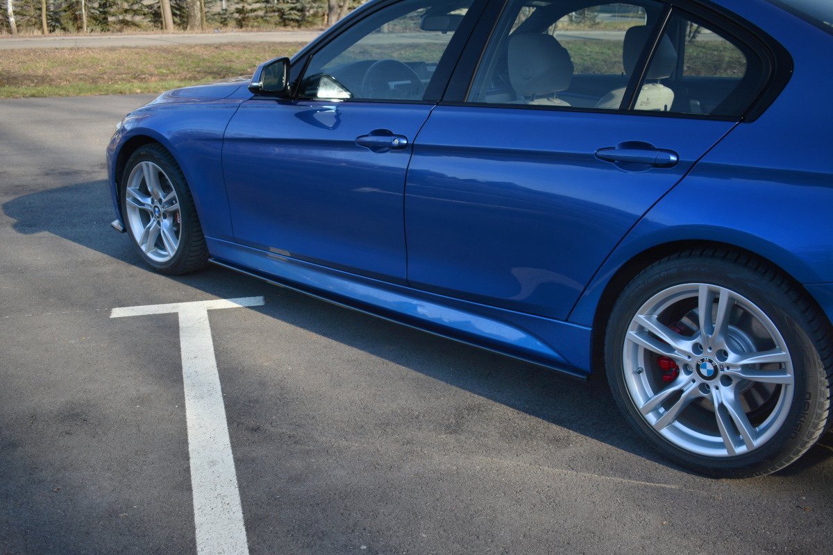 Maxton Design Street+ Seitenschweller Leisten passend für BMW 3er M-Paket F30 / F30 Facelift schwarz Hochglanz